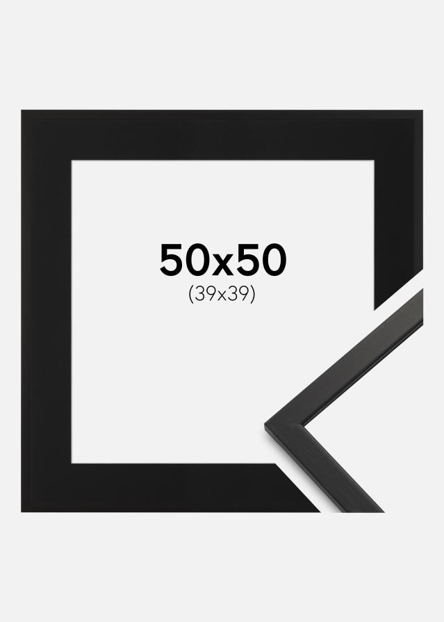Ramme Edsbyn Sort 50x50 cm - Passepartout Sort 40x40 cm