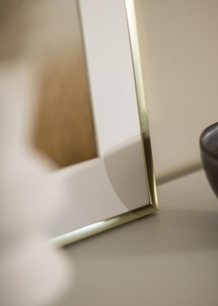 Ramme Poster Frame Aluminum Gold 70x100 cm - Passepartout Hvid 62x93 cm