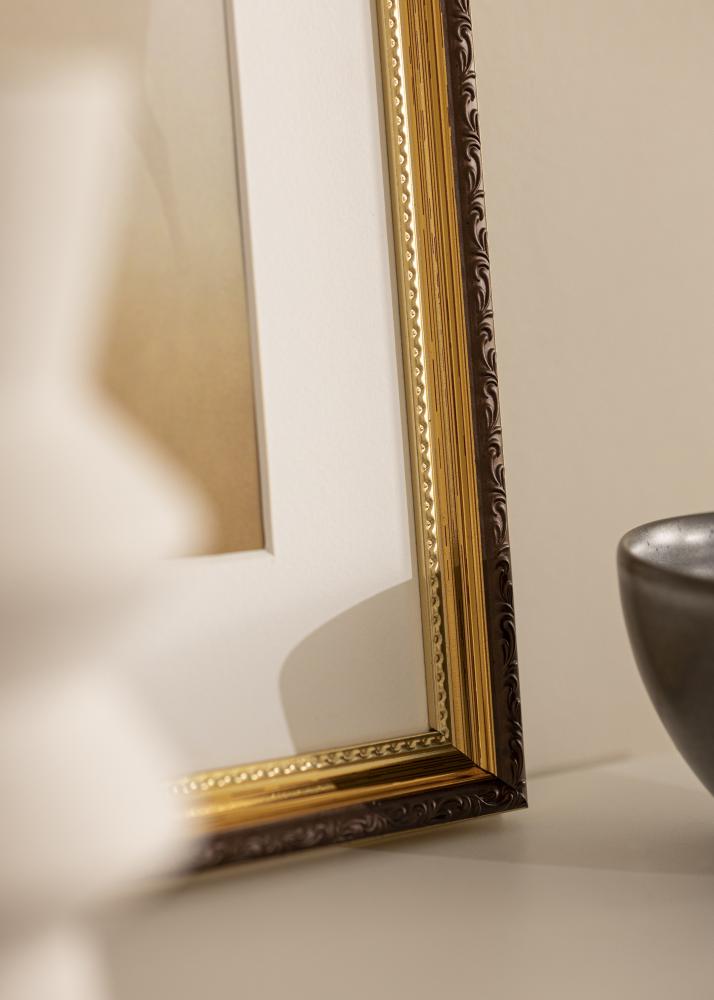 Ramme Abisko Guld 70x100 cm - Passepartout Hvid 61x91,5 cm
