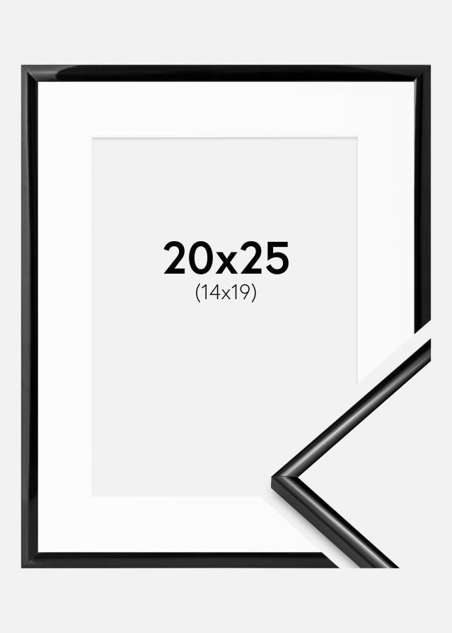 Ramme Scandi Sort 20x25 cm - Passepartout Hvid 15x20 cm