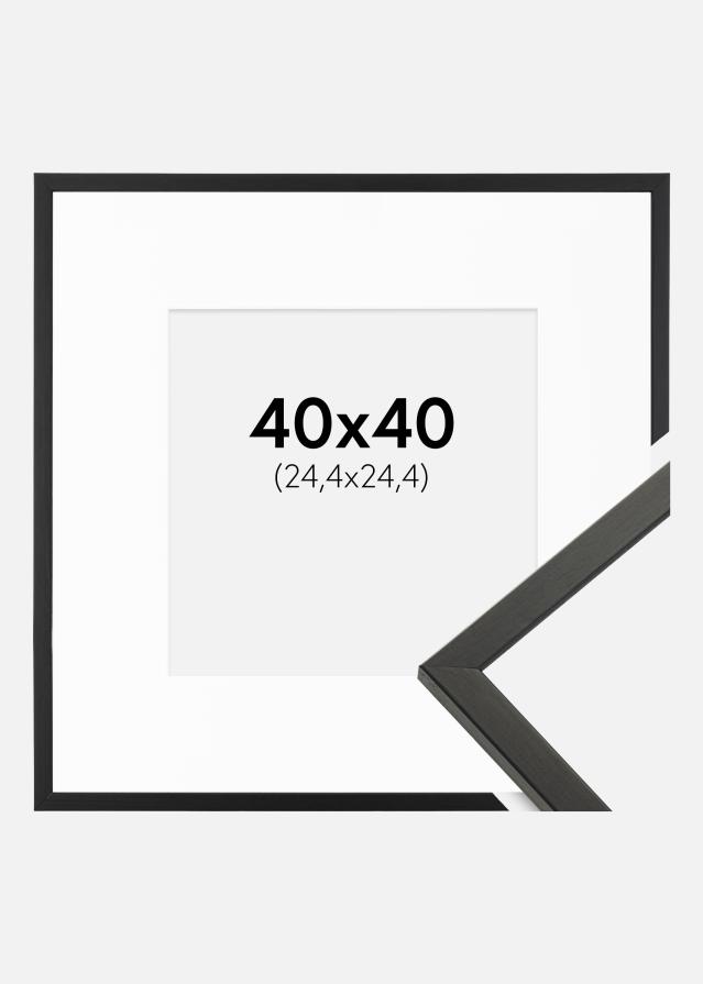 Ramme Galant Sort 40x40 cm - Passepartout Hvid 10x10 inches
