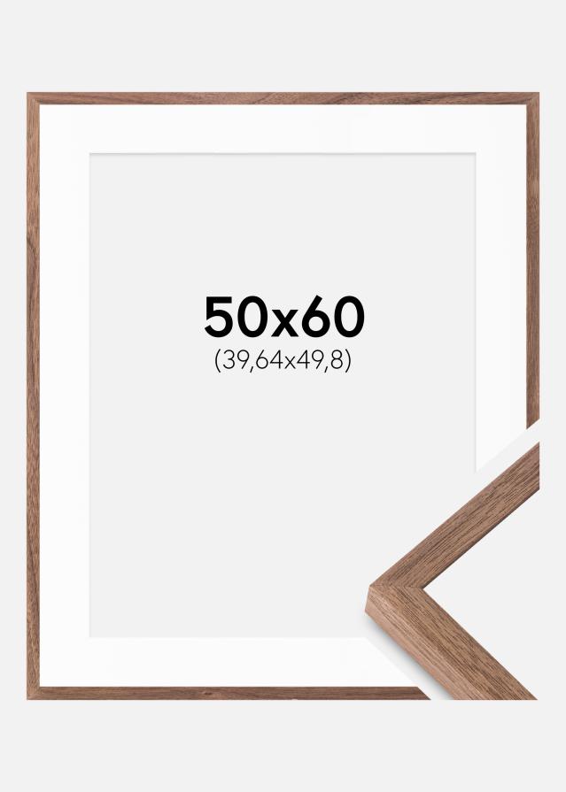 Ramme Soul Walnut Veneer 50x60 cm - Passepartout Hvid 16x20 inches