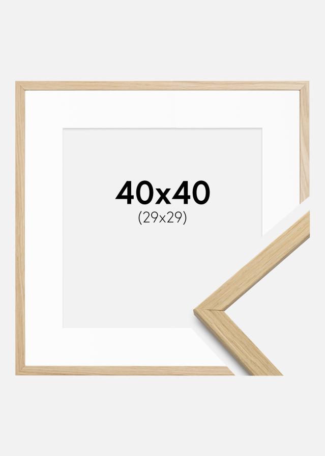 Ramme Edsbyn Eg 40x40 cm - Passepartout Hvid 30x30 cm