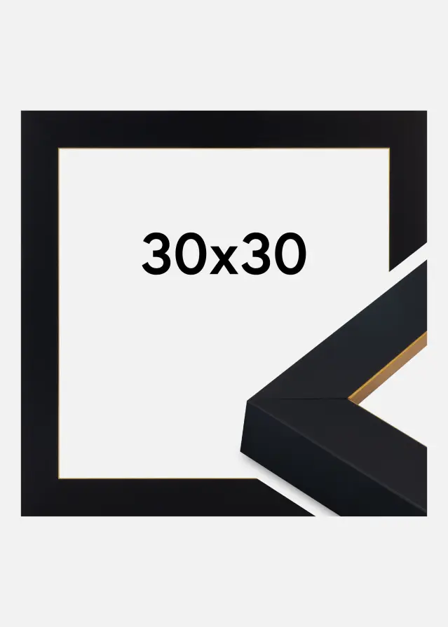 Ramme Sussex Akrylglas Sort/Guld 30x30 cm