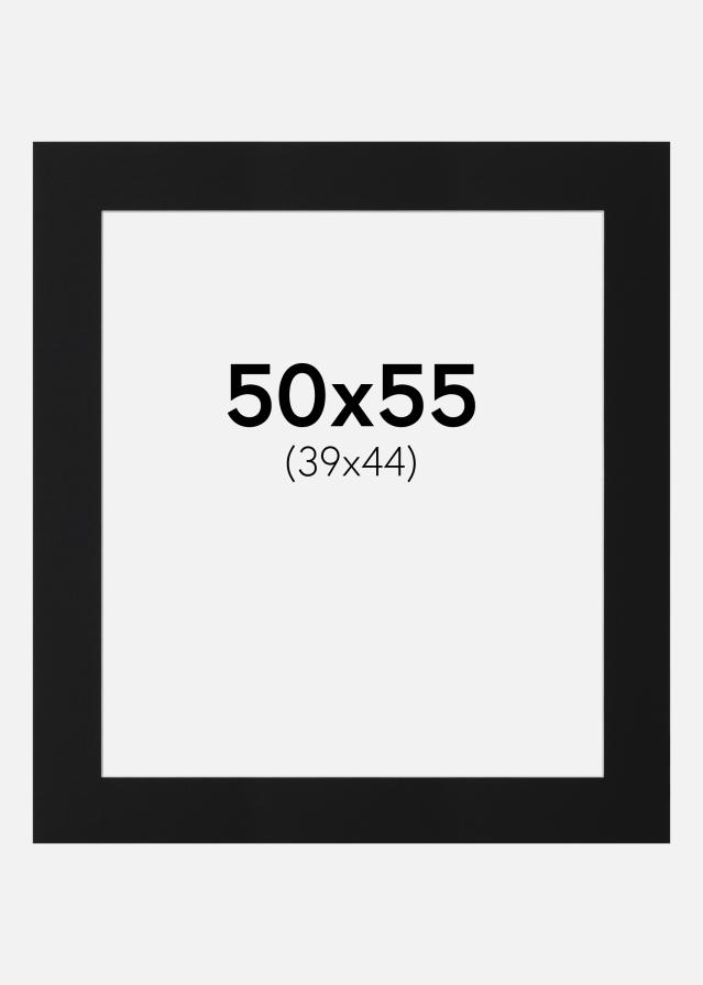 Passepartout Sort Standard (Hvid kerne) 50x55 cm (39x44)