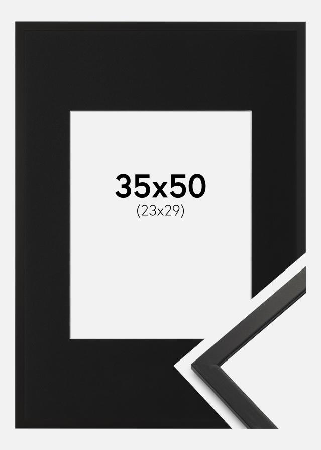 Ramme Edsbyn Sort 35x50 cm - Passepartout Sort 24x30 cm