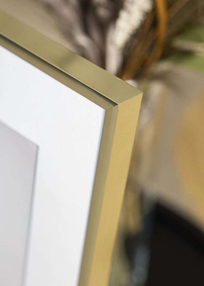 Ramme Poster Frame Aluminum Gold 70x100 cm - Passepartout Hvid 62x93 cm