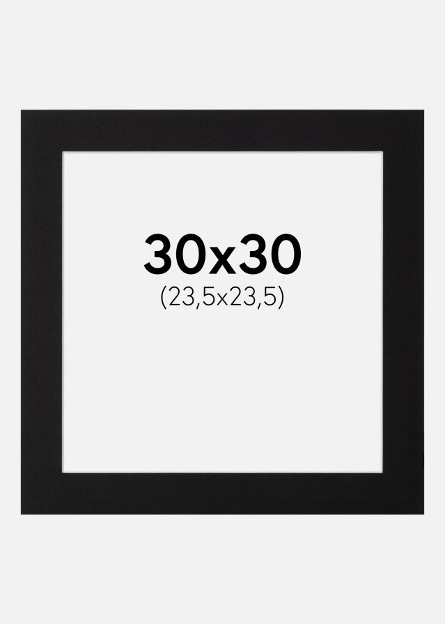 Passepartout Canson Sort (Hvid kerne) 30x30 cm (23,5x23,5)