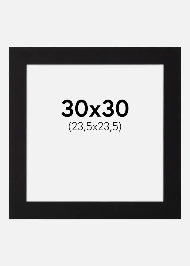 Passepartout Canson Sort (Hvid kerne) 30x30 cm (23,5x23,5)