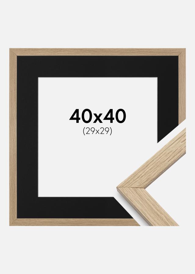 Ramme Stilren Eg 40x40 cm - Passepartout Sort 30x30 cm