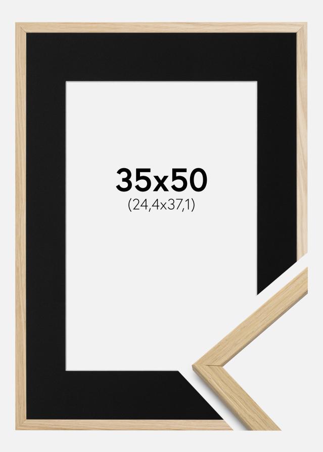 Ramme Edsbyn Eg 35x50 cm - Passepartout Sort 10x15 inches