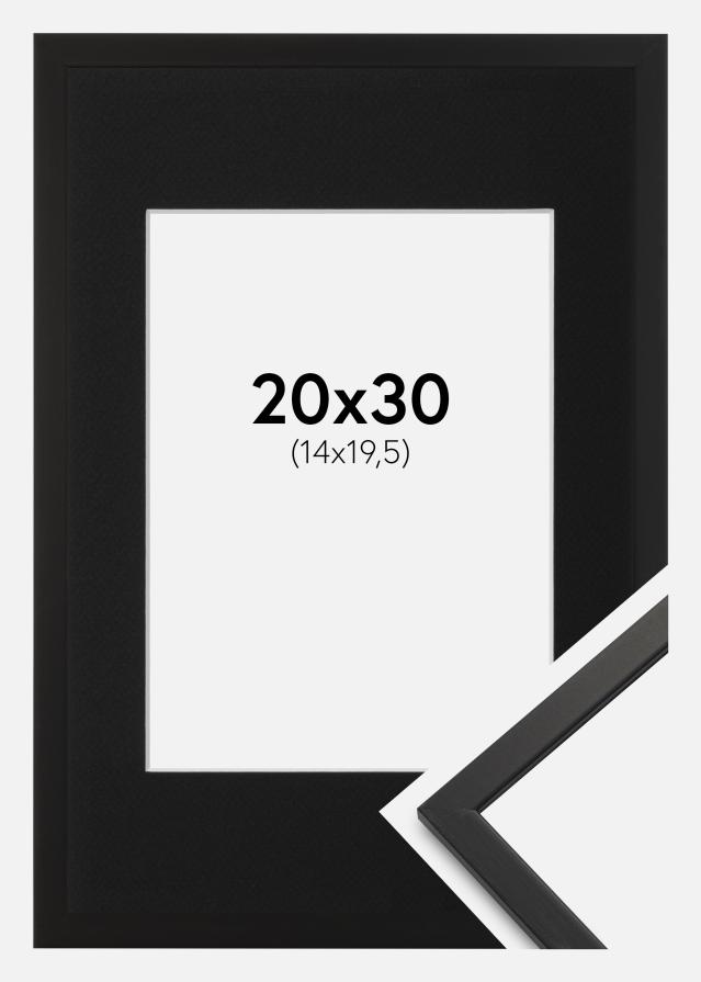 Ramme Edsbyn Sort 20x30 cm - Passepartout Sort 15x21 cm