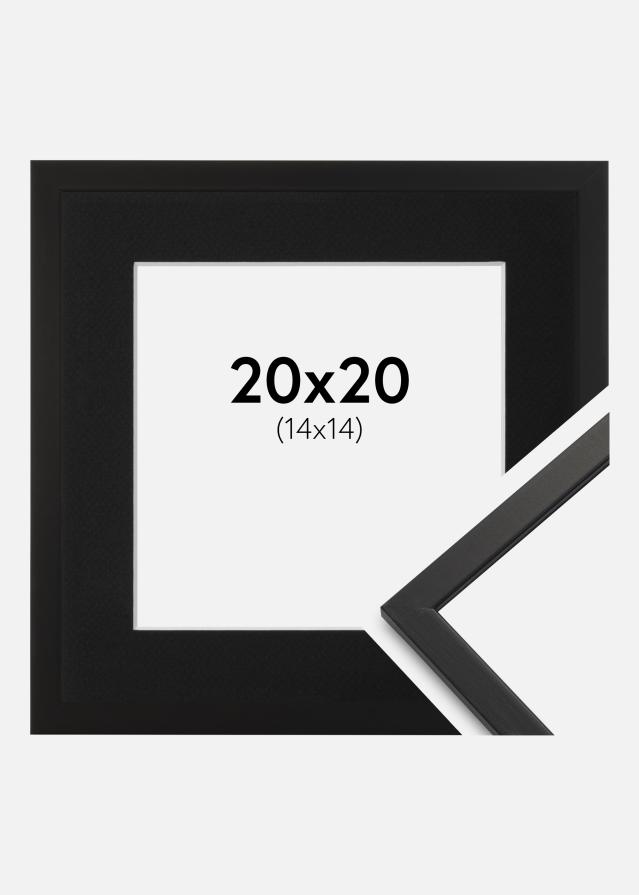 Ramme Edsbyn Sort 20x20 cm - Passepartout Sort 15x15 cm