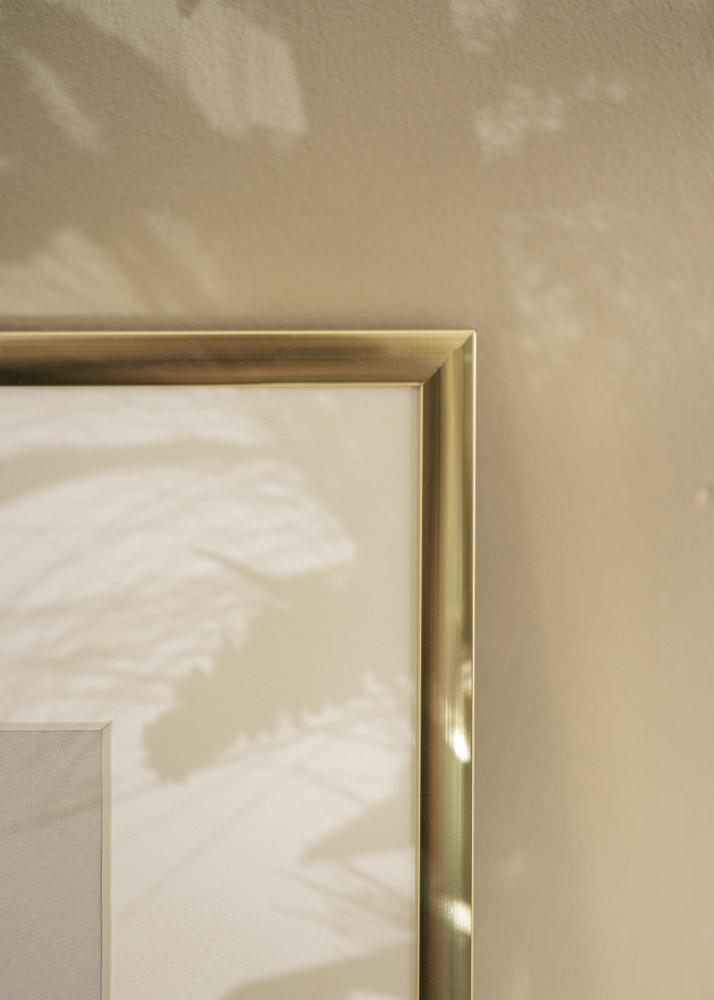 Ramme Poster Frame Aluminum Gold 70x100 cm - Passepartout Hvid 62x93 cm