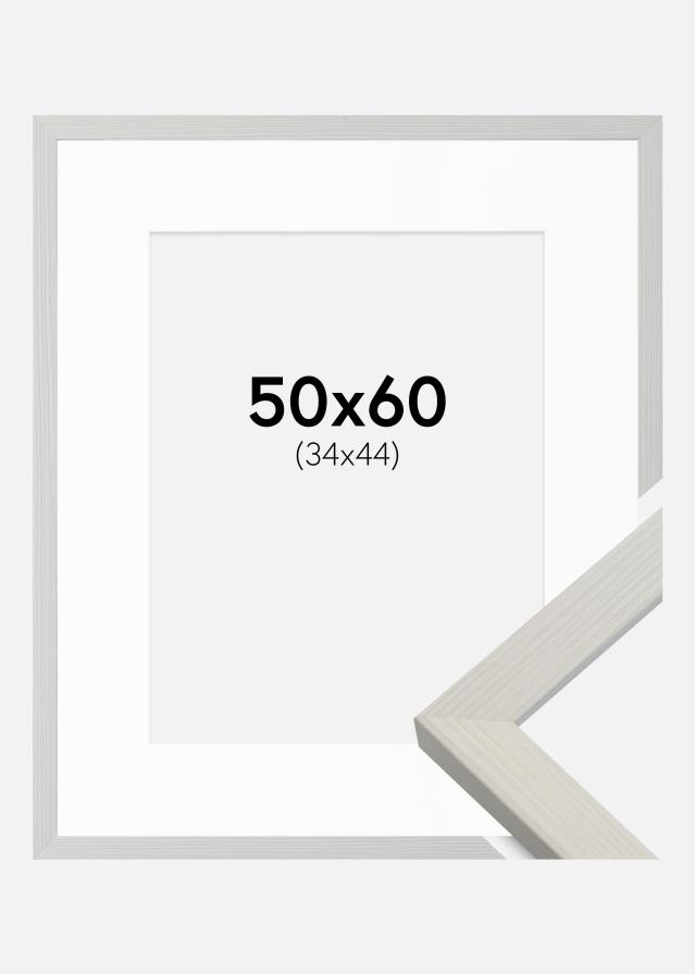 Ramme Fiorito Hvid 50x60 cm - Passepartout Hvid 35x45 cm