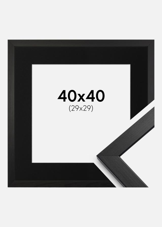 Ramme Stilren Sort 40x40 cm - Passepartout Sort 30x30 cm