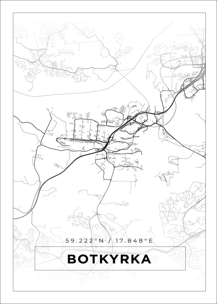 Kort - Botkyrka - Hvid Plakat
