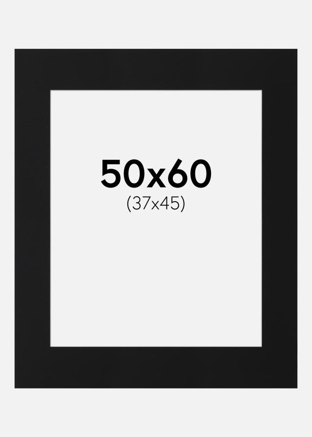 Passepartout Sort Standard (Hvid kerne) 50x60 cm (37x45)