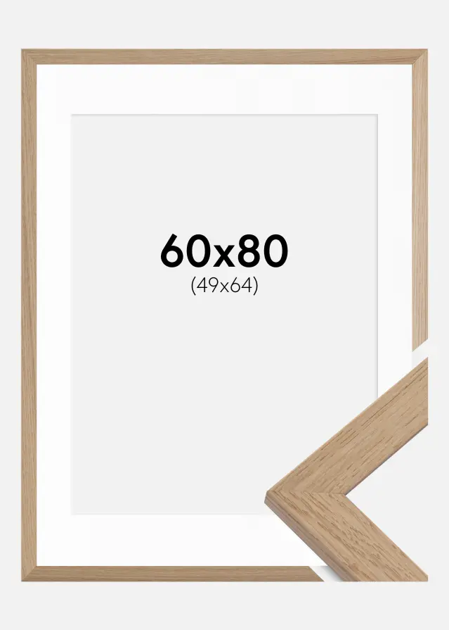 Ramme Trendline Eg 60x80 cm - Passepartout Hvid 50x65 cm