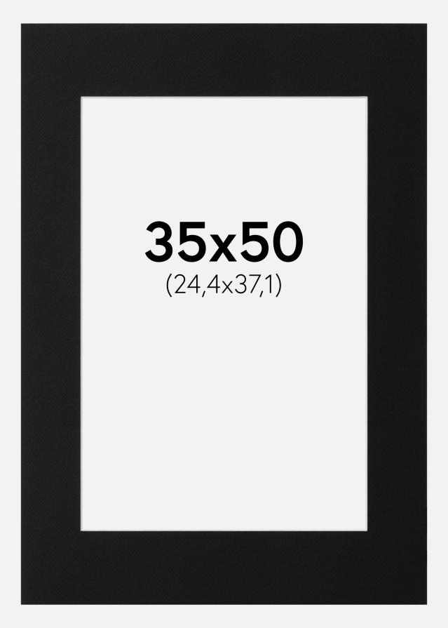 Passepartout Sort Standard (Hvid Kerne) 35x50 cm (24,4x37,1)