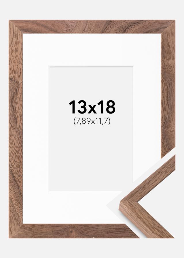 Ramme Soul Walnut Veneer 13x18 cm - Passepartout Hvid 3,5x5 inches