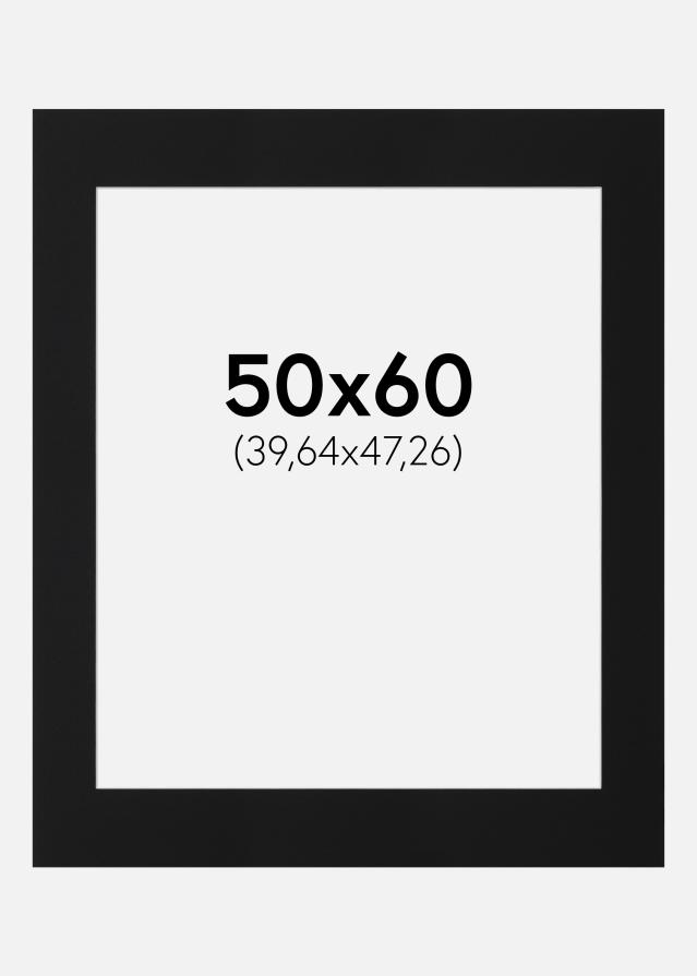 Passepartout Sort Standard (Hvid kerne) 50x60 cm (39,64x47,26)
