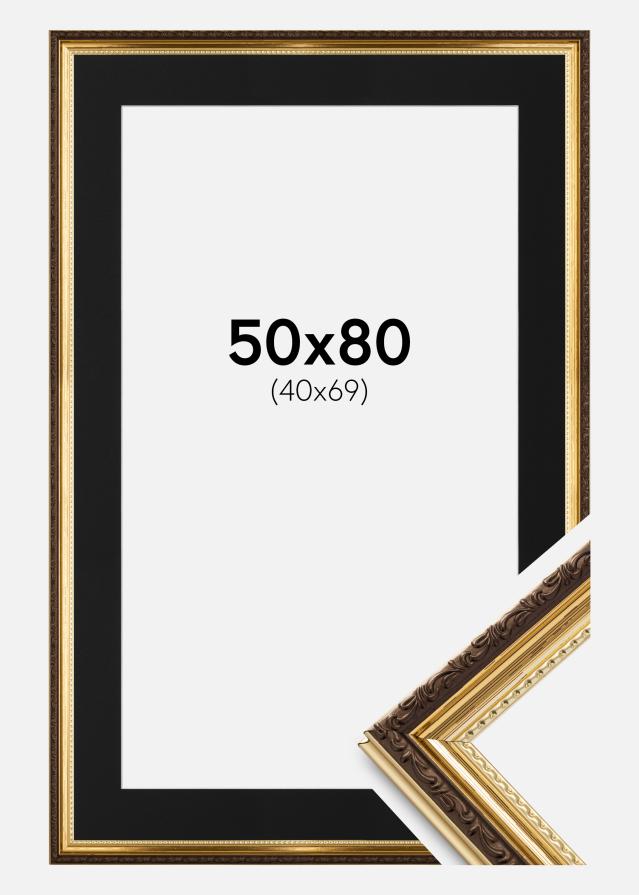 Ramme Abisko Guld 50x80 cm - Passepartout Sort 41x70 cm