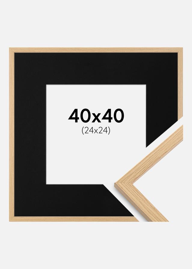 Ramme Galant Eg 40x40 cm - Passepartout Sort 25x25 cm