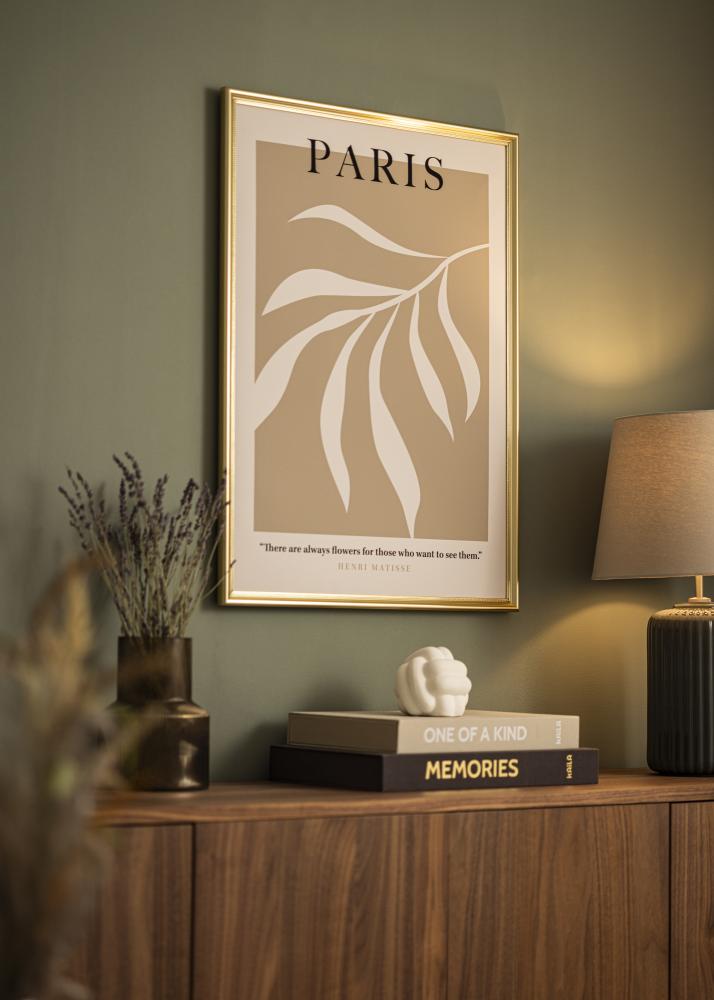 Ramme Gala Guld 40x50 cm - Passepartout Hvid 30x40 cm