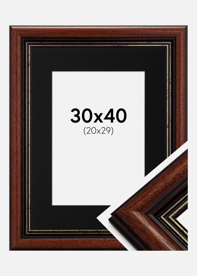 Ramme Old Retro 30x40 cm - Passepartout Sort 21x30 cm