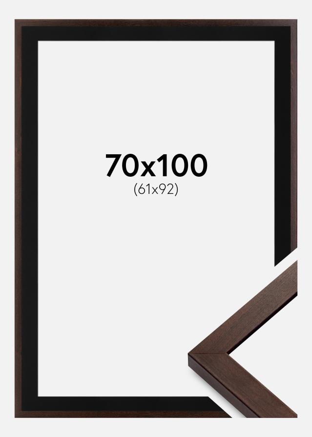 Ramme Selection Valnød 70x100 cm - Passepartout Sort 62x93 cm