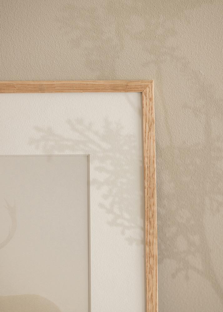 Ramme Tynd Eg 40x60 cm - Passepartout Hvid 25x50 cm