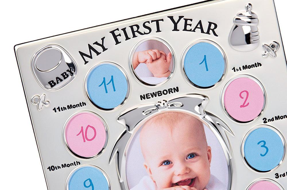 Babys First Year Collageramme Sølv - 13 Billeder