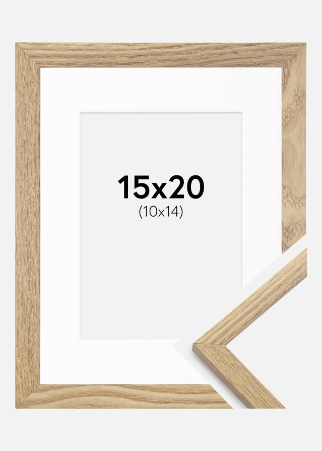 Ramme Trendy Eg 15x20 cm - Passepartout Hvid 11x15 cm