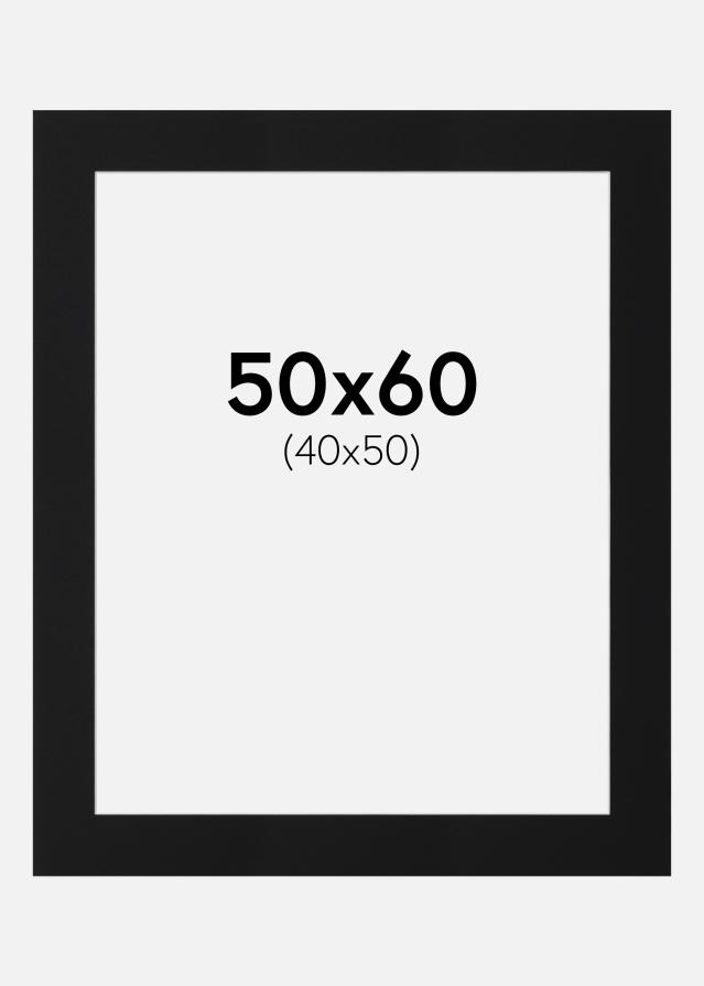 Passepartout Sort Standard (Hvid kerne) 50x60 cm (40x50)