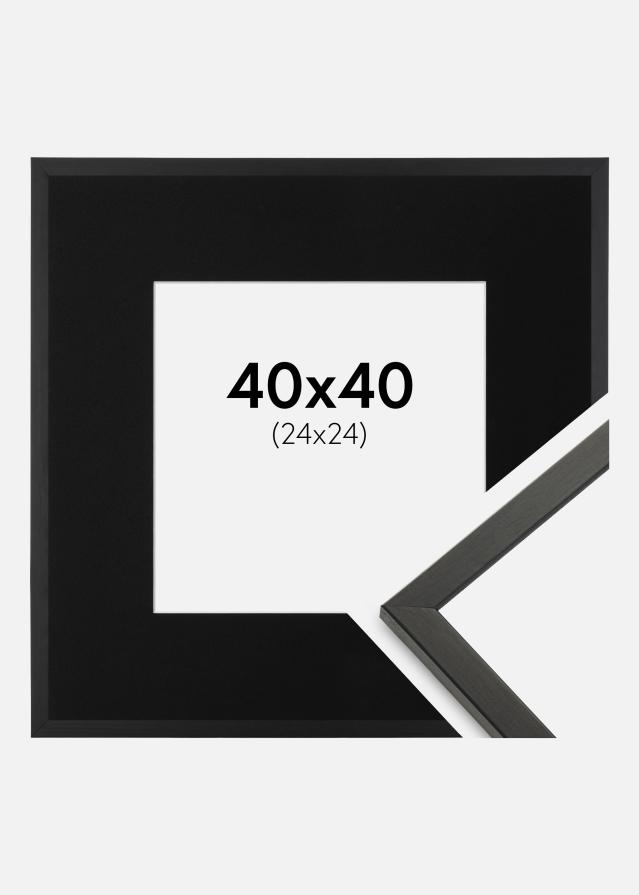 Ramme Galant Sort 40x40 cm - Passepartout Sort 25x25 cm