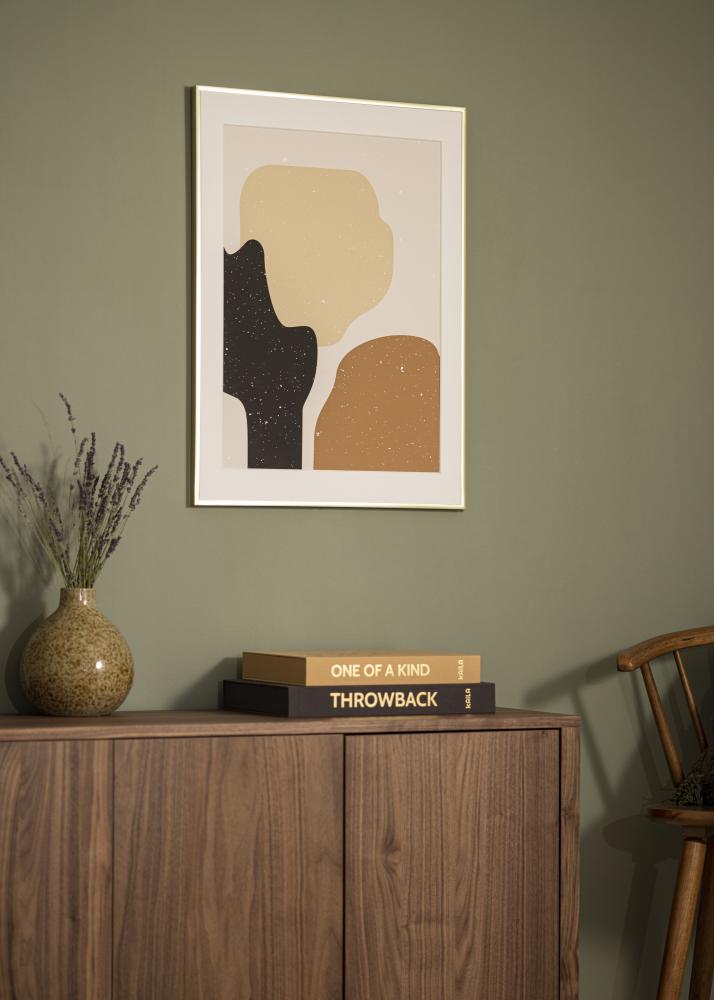 Ramme Poster Frame Aluminum Gold 70x100 cm - Passepartout Hvid 62x93 cm