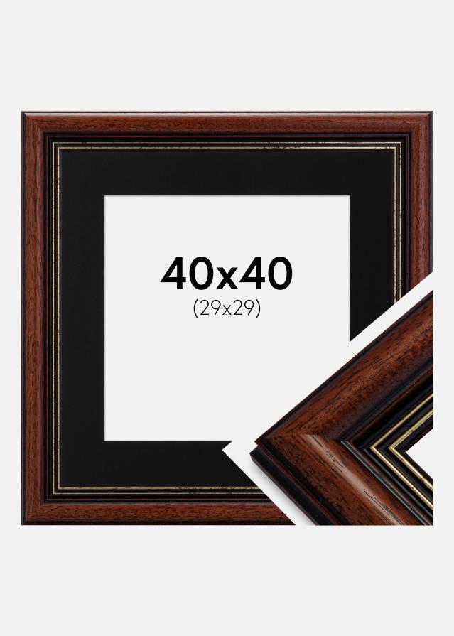 Ramme Old Retro 40x40 cm - Passepartout Sort 30x30 cm