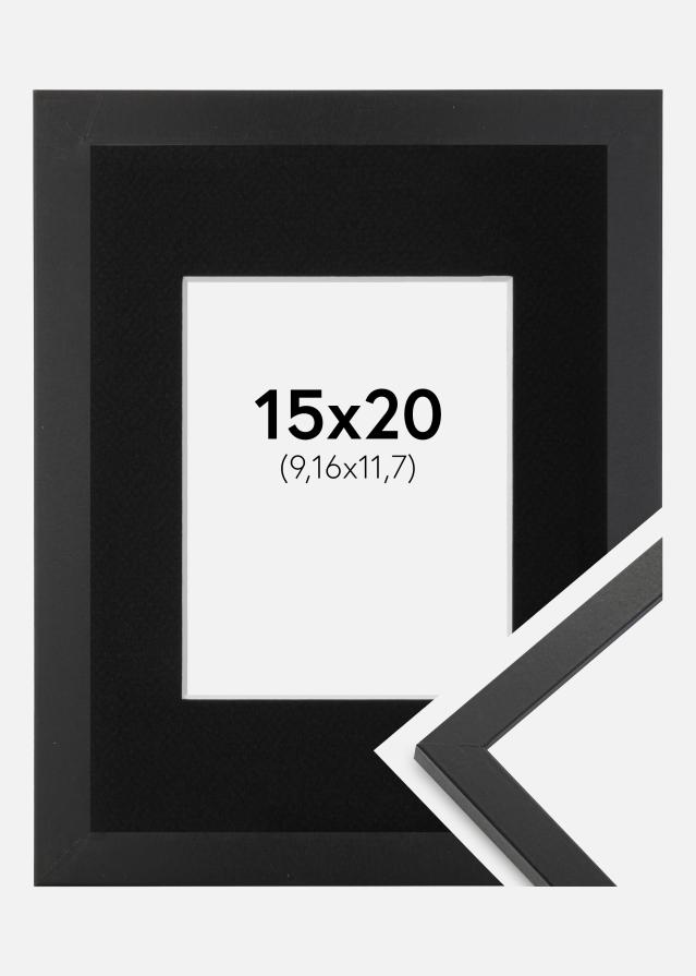 Ramme Trendy Sort 15x20 cm - Passepartout Sort 4x5 inches