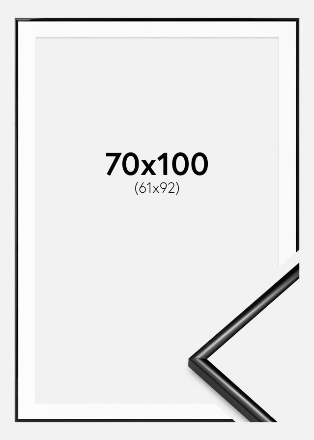 Ramme Scandi Sort 70x100 cm - Passepartout Hvid 62x93 cm