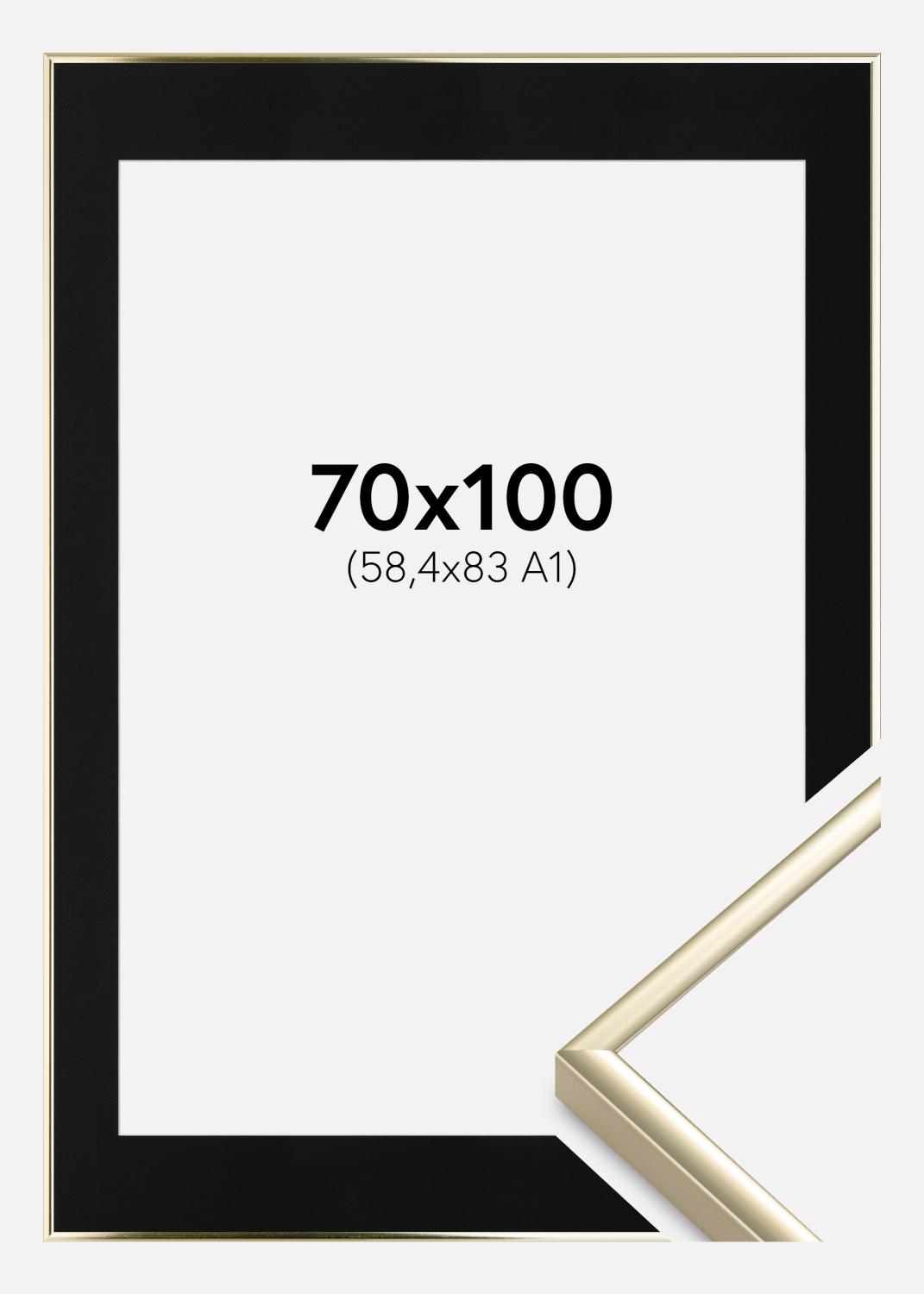 Product Image for Ramme Aluminium Blank Guld 70x100 cm - Passepartout Sort 59,4x84 cm (A1)