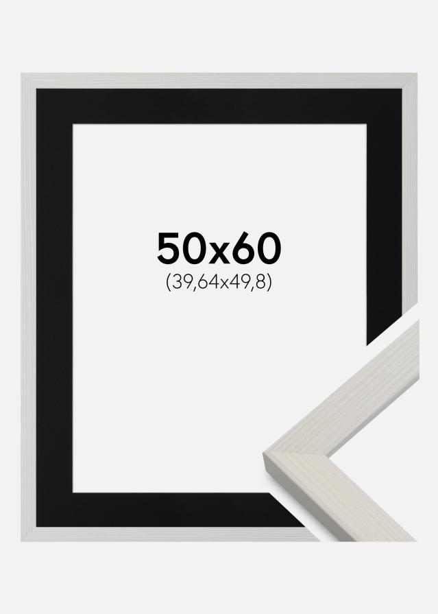 Ramme Fiorito Hvid 50x60 cm - Passepartout Sort 16x20 inches
