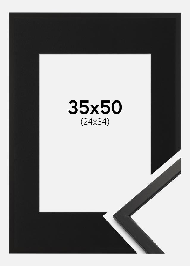 Ramme Edsbyn Sort 35x50 cm - Passepartout Sort 25x35 cm