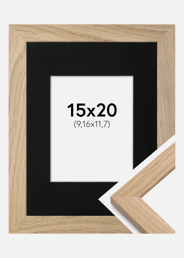 Ramme Oak Wood 15x20 cm - Passepartout Sort 4x5 inches