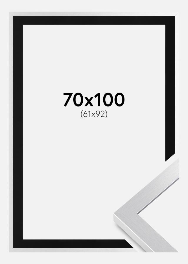 Ramme Selection Sølv 70x100 cm - Passepartout Sort 62x93 cm