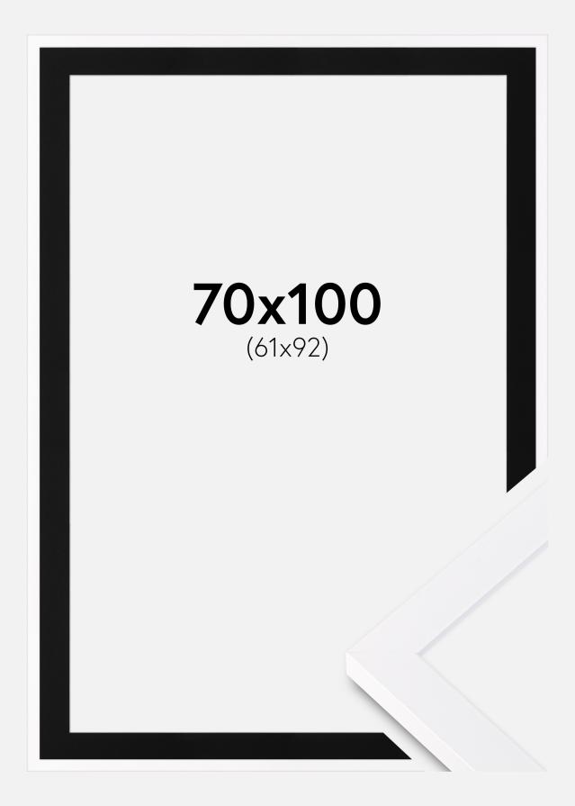 Ramme Selection Hvid 70x100 cm - Passepartout Sort 62x93 cm