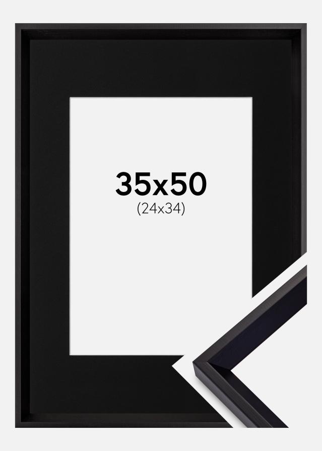 Ramme Globe Sort 35x50 cm - Passepartout Sort 25x35 cm