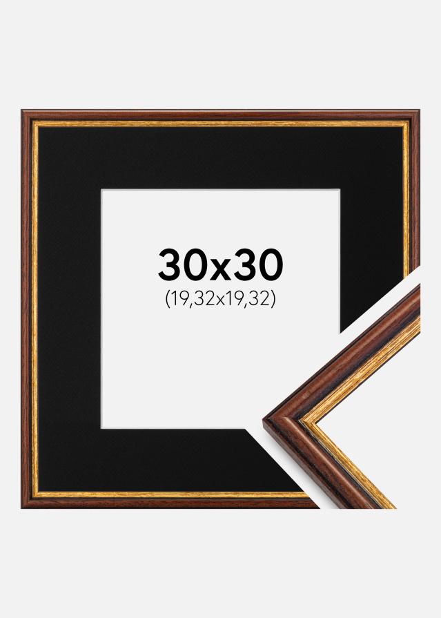 Ramme Horndal Brun 30x30 cm - Passepartout Sort 8x8 inches