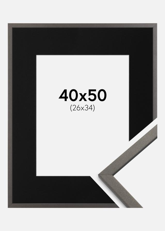 Ramme Edsbyn Grafit 40x50 cm - Passepartout Sort 27x35 cm