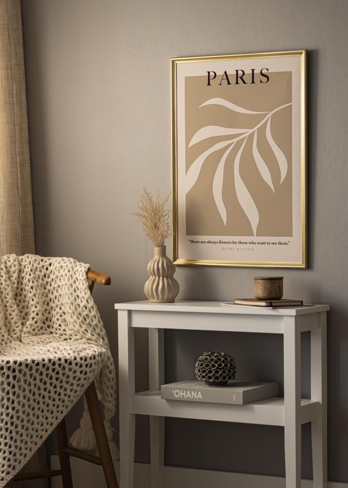 Ramme Gala Guld 40x50 cm - Passepartout Hvid 30x40 cm